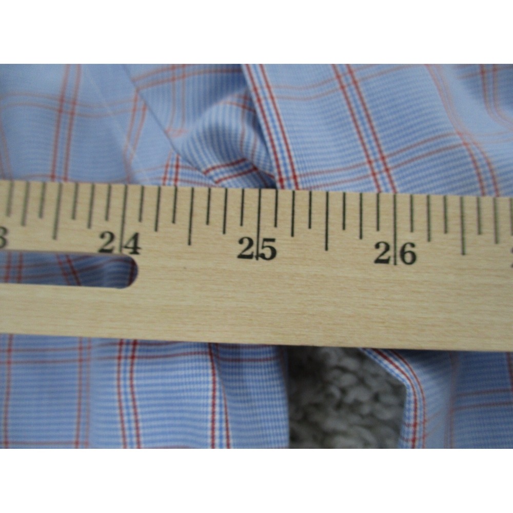 Brooks Brothers Shirt Mens 17 33 Blue Button Preppy Cotton Madison Formal A2 - Picture 6 of 8